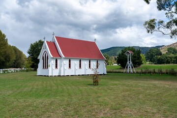 Rural church in Stanley Brook, Tasman, New Zealand. © Zenstratus