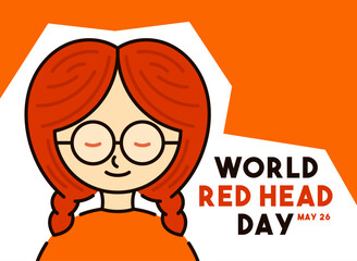 World Red Hair Day. May 26. Flat design vector.