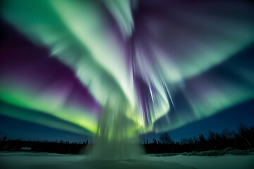 Northern lights in the night sky, aurora - Powered by Adobe
