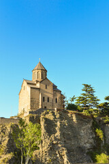 Fototapeta premium Metekhi Church, located in one of the old neighborhoods of Tbilisi – Avlabari. 