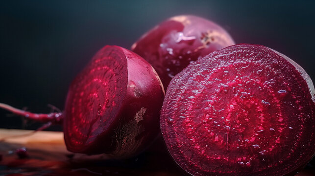 half cutted beetroots