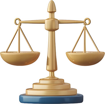 Scales of justice isolated on a transparent background
