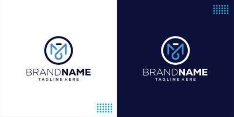 Creative Initial Letter Logo BM,MB With Circle, Design Inspiration, Illustration, Vector