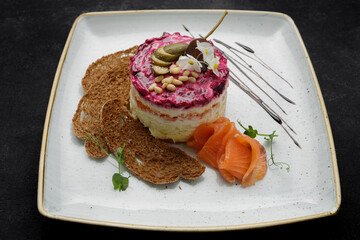 Salmon salad under a fur coat