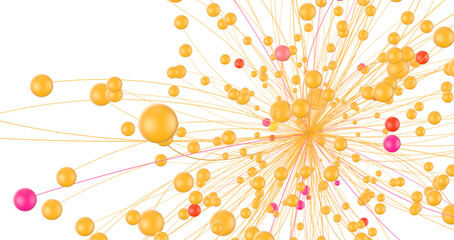 Futuristic geometric double data flow background with connecting dots and lines. Abstract digital