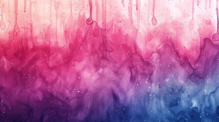 Abstract watercolor background with vibrant pink, purple, and blue colors.  Dripping paint effect creates a dynamic and artistic design.