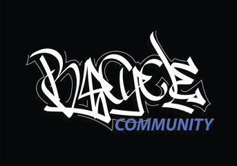 BYCYCLE COMMUNITY graffiti tag word design