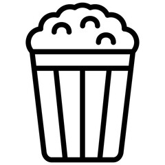 popcorn icon illustration design with outline