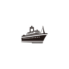 logo or symbol of a cruise ship sailing in the middle of the ocean