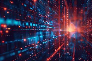 Obraz premium Digital Transformation, System Engineering and Programming Abstract Background