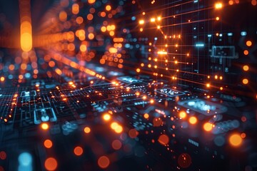 Obraz premium Digital Transformation, System Engineering and Programming Abstract Background