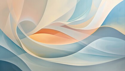 Serenity in Curves: Abstract Art with Calming Lines and Colors