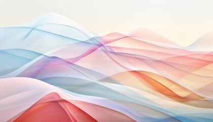Tranquil Pastel Abstract Landscape with Flowing Lines