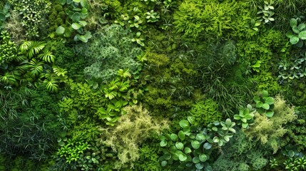 Overgrown plant with abundant moss coverage. Organic textures concept