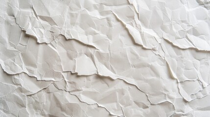 Crumpled paper sheet displaying prominent wrinkles and creases. Grunge background element