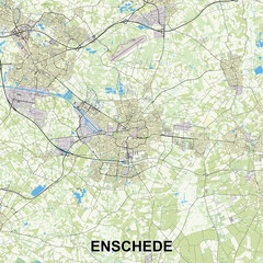 Enschede, Netherlands Poster map art