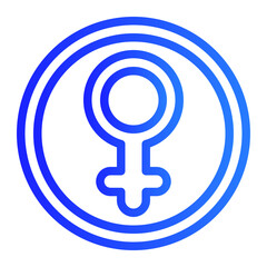 emblematic woman blue colour style