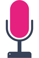 Microphone flat illustration isolated on white background.