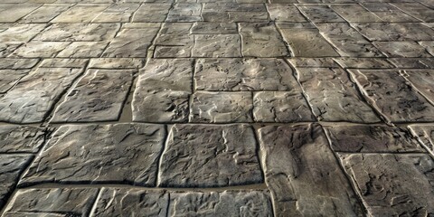 A large, grey stone floor with a lot of texture