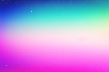 Rainbow unicorn background. Pastel glitter pink fantasy galaxy. Magic mermaid sky with bokeh. Holographic kawaii abstract space with stars and sparkles. Vector