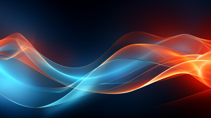 Dark abstract business background with orange gradient wavy texture