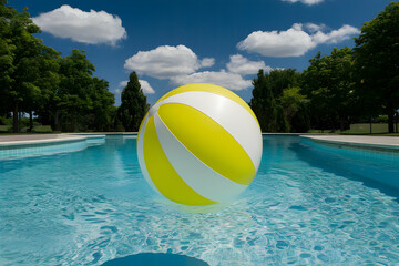 Beach ball in the pool