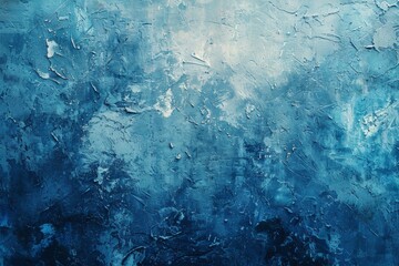 Vibrant blue color with dynamic brushwork. Artistic expression on canvas