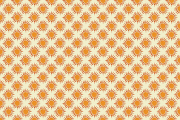 Pattern with Simple Orange Suns