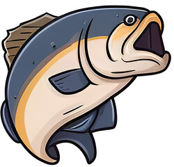 2d fish isolated on a transparent background