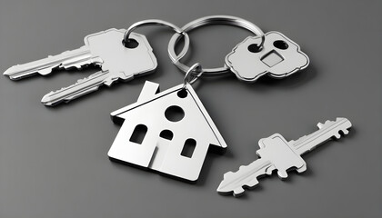 House keys with house shaped keychain 5