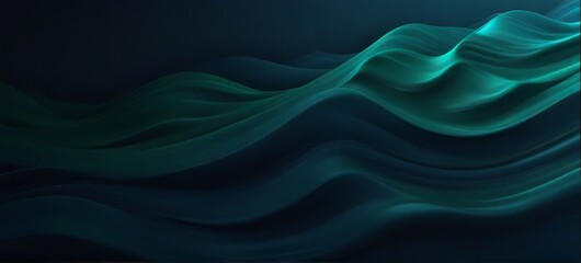 Abstract Green-Blue Waves Background. Made with Generative AI Technology