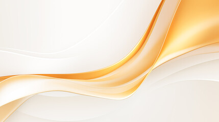 Abstract golden streamers on white background