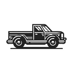 Pickup Car vector concept. Pickup silhouette isolated on white background