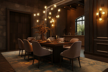 Modern minimalist dining room interior design