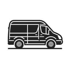 Van Silhouette. Van Vector Vehicle Isolated