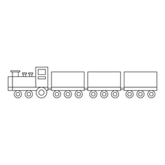 Flat Train Outline Style Vector Design 
