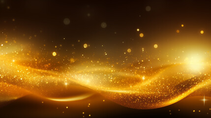 Obraz premium Dark golden dynamic abstract background