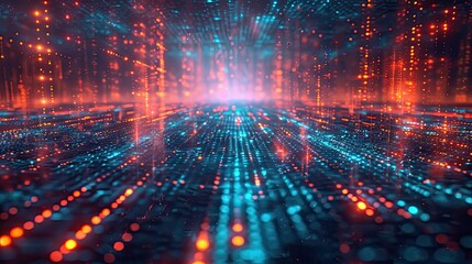 Obraz premium digital holograms floating in a virtual space