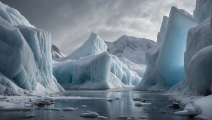 Silent behemoths of ice, glaciers sculpt landscapes with the patient hand of time ai_generated