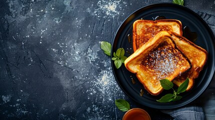 the concept of national french toast day, copy space