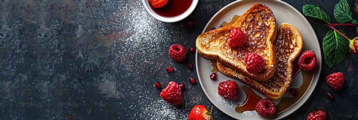 the concept of national french toast day, copy space