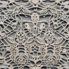 Close up of a delicate lace fabric with intricate patterns4