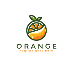 Minimalist Orange logo icon design with stylish line art design template.
