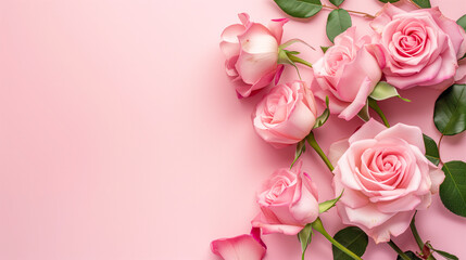  rose flowers in a lovely pink shade background