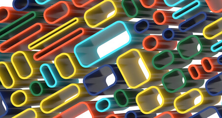 Abstract crystal background with refracting light and highlights in purple and yellow colors