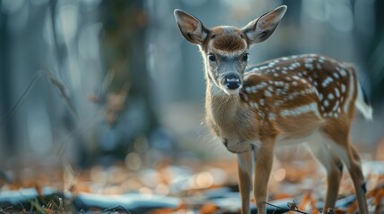Little Deer Munching in the Wild