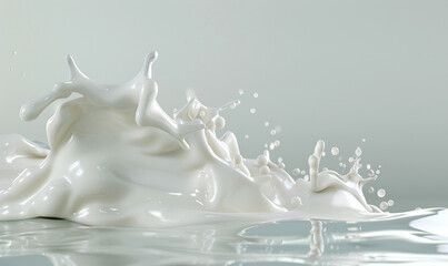 realistic milk splash or milk wave fluid
