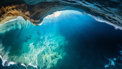 Amazing natural scenery of ocean waves
