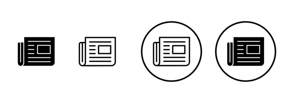 Newspaper icon vector isolated on white background. news paper icon vector