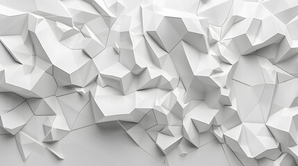 White polygon textured background.